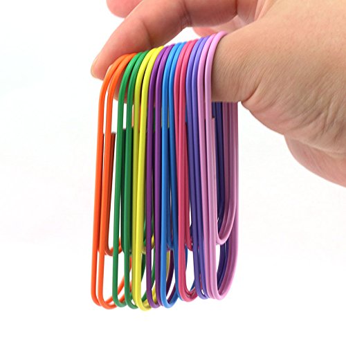Product Cover RuiLing 40-Pack 4 Inches Mega Large Paper Clips - 8 Colors Per Color 5pcs 100mm Cute Paper Needle Multicolor Bookmark,Office Supply Accessories