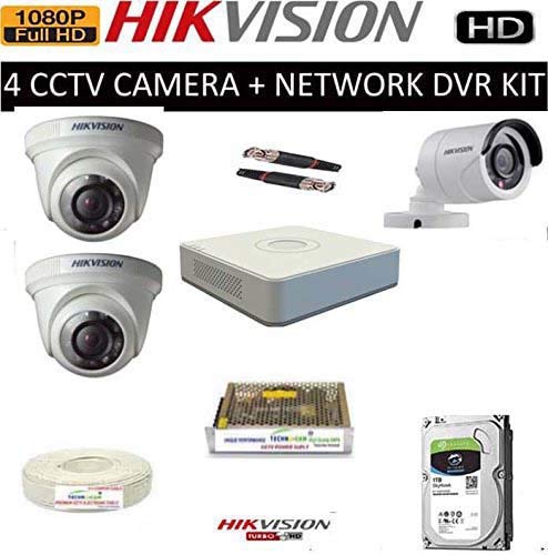 Product Cover HIKVISION Full HD 2MP Cameras Combo KIT 4CH HD DVR+ 1 Bullet Cameras + 2 Dome Cameras+1TB Hard DISC+ Wire ROLL +Supply & All Required Connectors