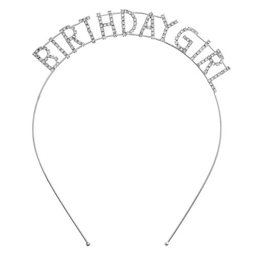 Product Cover Arsimus Sparkly Rhinestone Birthday Girl Party Headband (Silver)