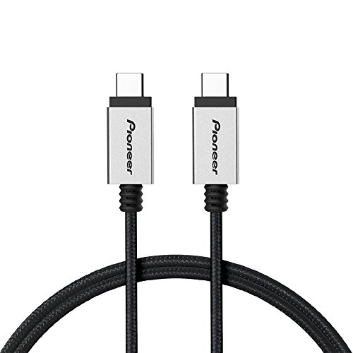 Product Cover Pioneer Nylon Braided USB-C to USB-C cable With (1 Meter/3.3 ft) for Samsung Galaxy Note 8, S8, S9, Google Pixel, MacBook, Nintendo Switch and More-Black