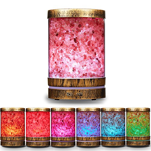 Product Cover AIGOCEER Essential Oil Diffuser Himalayan Salt Lamp Cool Mist Humidifier 3 in 1. 120ml Ultrasonic Aroma Diffusers Humidifier. 7 Colors Changing LED Night Lights, Waterless Auto Shut-Off - Bronze