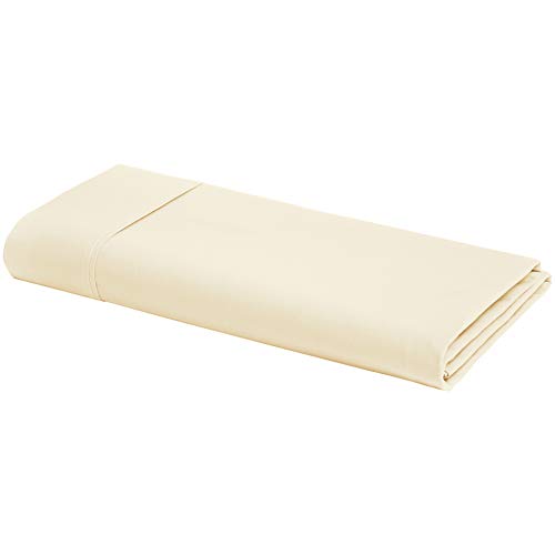 Product Cover AmazonBasics Ultra-Soft Cotton Flat Sheet - King, Ivory