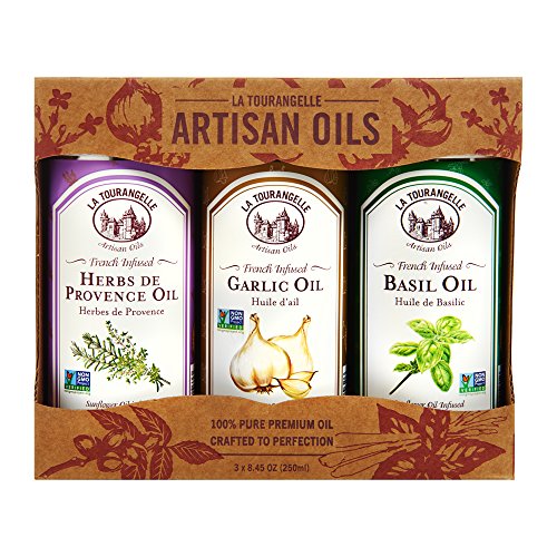 Product Cover La Tourangelle Infused Trio of Oils - Infused Herbs de Provence Oil, Infused Garlic Oil, Infused Basil Oil Gift Set - 3 x 8.45 Fl. Oz.
