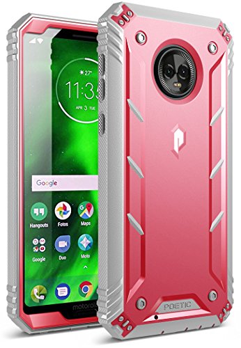 Product Cover Moto G6 Rugged Case, Poetic Revolution [360 Degree Protection] Full-Body Rugged Heavy Duty Case with [Built-in-Screen Protector] for Motorola Moto G6 Pink