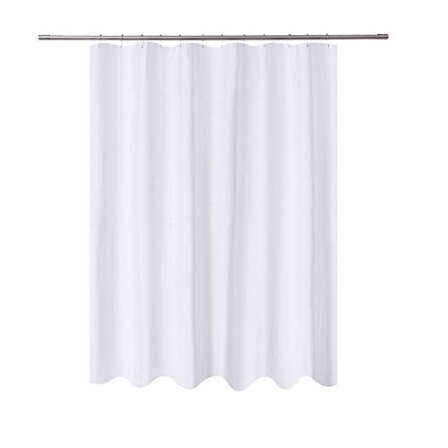 Product Cover N&Y HOME Long Fabric Shower Curtain Liner 72 x 78 inches Longer Length, Hotel Quality, Washable, Water Repellent, White Spa Bathroom Curtains with Grommets, 72x78