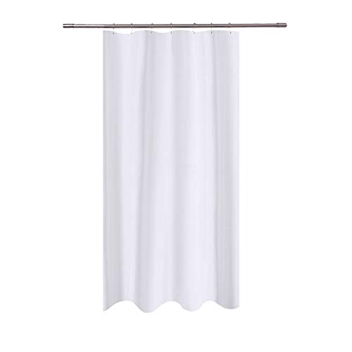 Product Cover N&Y HOME Fabric Shower Curtain Liner 40 x 72 inches Bath Stall Size, Hotel Quality, Washable, Water Repellent, White Spa Bathroom Curtains with Grommets, 40x72