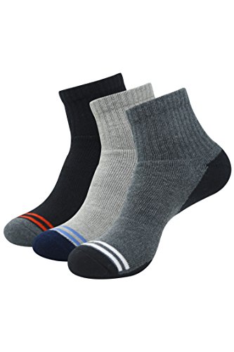 Product Cover Balenzia Men's Cushioned High Ankle Sports Socks- Black,L.Grey, D.Grey(Pack of 3)