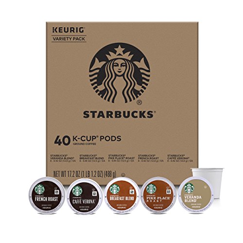 Product Cover Starbucks Black Coffee K-Cup Variety Pack for Keurig Brewers, 40 K-Cup Pods (5 Roasts With 8 Pods Each)
