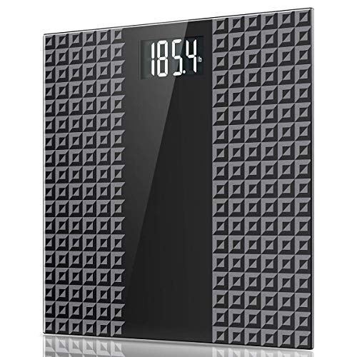 Product Cover Digital Body Weight Bathroom Scale - Large Backlit Display with 8 Seconds Consistent Accurate Reading, Non-Slip Matte Wide Platform, 400 Pounds, Black