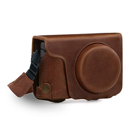 Product Cover MegaGear MG1436 Panasonic Lumix DC-ZS200, TZ200 Ever Ready Genuine Leather Camera Case and Strap - Brown