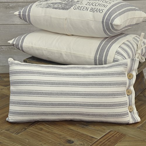 Product Cover Piper Classics Market Place Gray Ticking Stripe Pillow Cover, 12