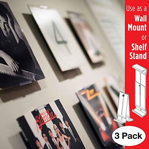 Product Cover Album Mount Vinyl Record Frame, Wall Mount and Shelf Stand, Invisible and Adjustable, 3 Pack