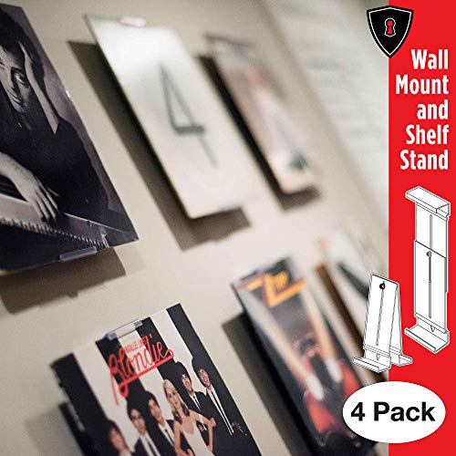 Product Cover Album Mount Vinyl Record Frame, Wall Mount and Shelf Stand, Invisible and Adjustable, 4 Pack