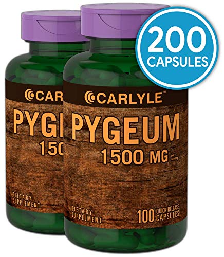 Product Cover Pygeum Africanum Bark 1500 mg 2 x 100 Capsules Twin Pack | High Potency Extract | Supports Prostate Health | Non-GMO, Gluten Free Supplement | by Carlyle