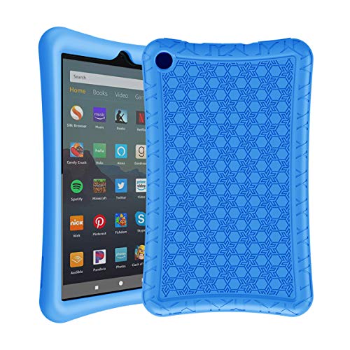 Product Cover AVAWO Silicone Case for Amazon Fire 7 Tablet with Alexa (7th & 9th Generation, 2017 & 2019 Release - Anti Slip Shockproof Slim Light Weight Protective Cover, Blue