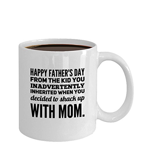 Product Cover Comcl coffeemug Coffee Gift/Stepdad Shacking Up with My Mom Best Dad Ever 1st Day/Funny Father Mug, 11OZ