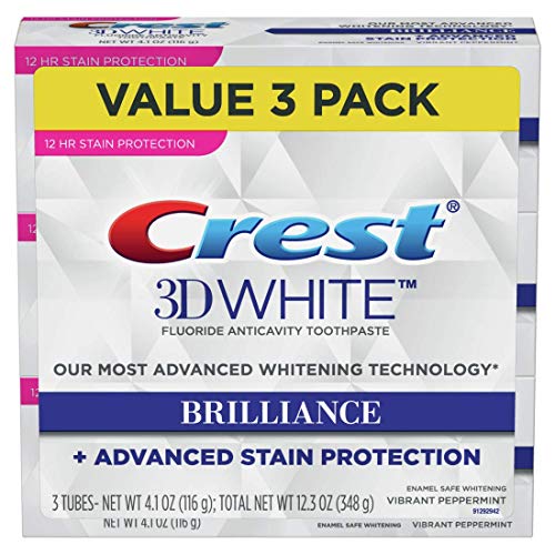 Product Cover Crest Toothpaste 3D White Brilliance Vibrant Peppermint, 4.1oz (Pack of 3)