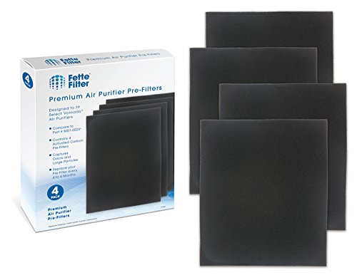 Product Cover Fette Filter - Air Purifier Pre-Filter with Activated Carbon Compatible with Vornado AC300, AC350, AC500 & AC550. Compare to Part # MD1-0023. (Pack of 4)