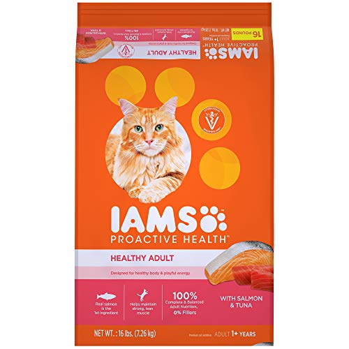 Product Cover Iams Proactive Health Healthy Adult Dry Cat Food With Salmon And Tuna, 16 Lb. Bag
