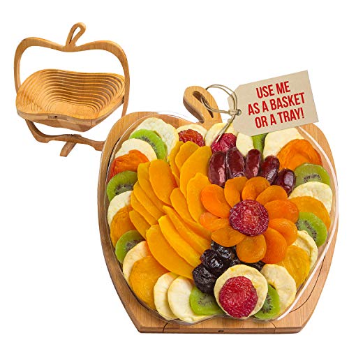 Product Cover Dried Fruit Gift Basket - Tray Turns into Basket - Healthy Gourmet Snack Box - Holiday Food Tray - Great for Birthday, Sympathy, Father's Day, Christmas, or as a Corporate Tray - Bonnie & Pop