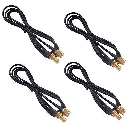 Product Cover Mumaxun 4pcs 3ft/39inch Rg174 Antenna Extension Cable RP-SMA Male to Female Connector Adapter for Wireless LAN WAN Network Card Router Bridge Antenna