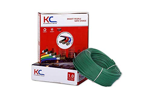 Product Cover KC Cab 1Sq.mm Copper PVC Insulated Wire(Green, 90 m)