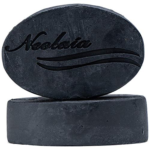 Product Cover Detox Activated Charcoal Soap for Acne, Blackheads, Eczema, Psoriasis, Shaving - Soothing Acne Relief Soap - Luxury Handmade Black Soap with 8 Oils - Natural, Organic, Fast Acting Detox Bar & Vegan