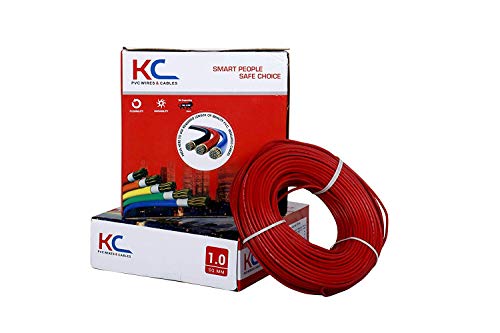 Product Cover KC Cab PVC Insulated Wire 1. SQ/MM Single Core Flexible Copper Wires and Cables for Domestic/Industrial Electric 90 m Coil (Red)
