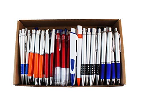 Product Cover SKKSTATIONERY 100 Pcs Wholesale Ballpoint Pens, Assorted Ballpoint Pens, Retractable, for Office Supplies, Big Bulk Lot.