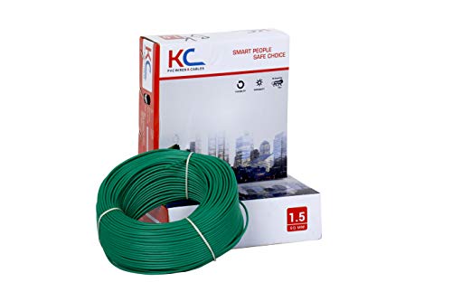 Product Cover KC Cab 1.5 sq mm PVC Insulated Cable Wire 90 m Coil (Green)
