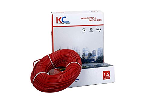 Product Cover KC Cab PVC Insulated Single Core Flexible Copper Wire 1.5 Sq/mm, 90 m Coil (Red)