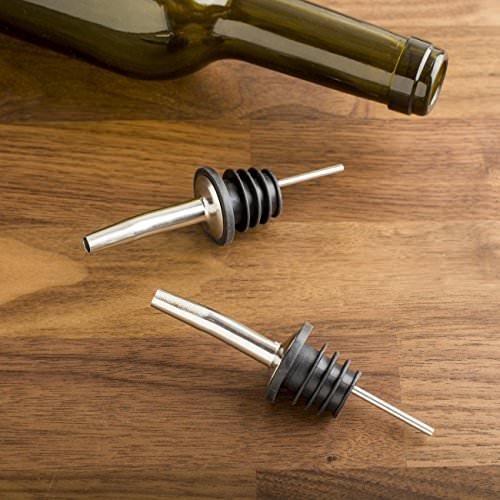 Product Cover Kitchen DELLI Stainless Steel, Metal Bottle Pourers for Liquor, Wine and Spirits (8 Inch)- Pack of 2