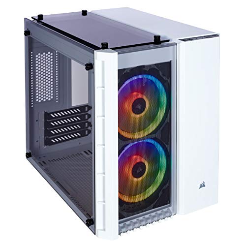 Product Cover CORSAIR Crystal 280X RGB Micro-ATX Case, 2 RGB Fans, Lighting Node PRO Included, Tempered Glass - White