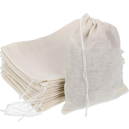 Product Cover Pangda 100 Pieces Drawstring Cotton Bags Muslin Bags for Party Favor Home Supplies, 5 by 7 Inches