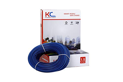 Product Cover KC Cab 90m and 1.5Sqmm Copper PVC Insulated Wire Coil for Home(Blue)
