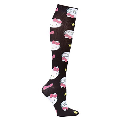 Product Cover Nurse Mates Women's Character 12-14Mmhg Compression Sock Hello Kitty Black