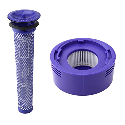 Product Cover Wolfish Pre Filter + HEPA Post-Filter kit for Dyson V7, V8 Animal and Absolute Cordless Vacuum, Replacement Pre-Filter (DY-96566101) and Post- Filter (DY-96747801)