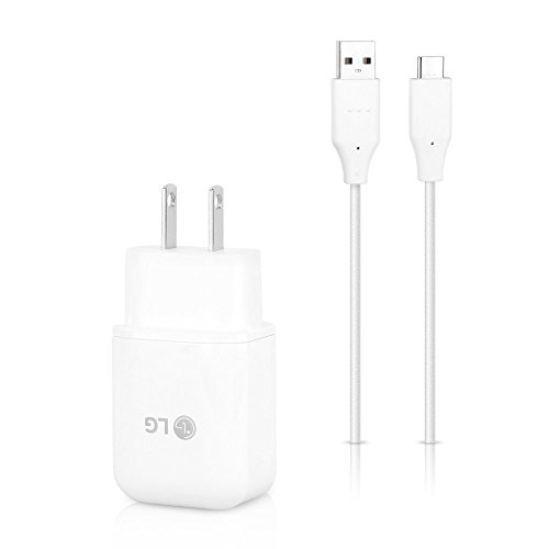 Product Cover Genuine LG Quick Wall Charger + Type-C USB-C Cable for LG G5 / G6 / V20 / V30 / G7 - 18W QuickCharge 3.0 Certified - 100% Original - Bulk Packaging