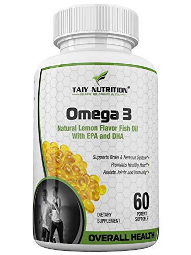 Product Cover Omega 3 Fish Oil 1200 Mg by Taiy Nutrition - Essential Fats, Natural Immune System Booster Supplement, 100% Pure, EPA, DHA, Heart-Brain-Joint-Nerve-Skin Support, 60 Soft Gel Capsules