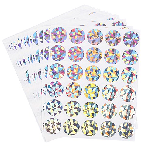 Product Cover Scratch-Off Stickers - 510-Pack Round Sticker Labels, Self-Adhesive Peel and Stick DIY Circle Labels for Wedding Games, Fundraisers, Promotions, Holographic, 1-Inch Diameter