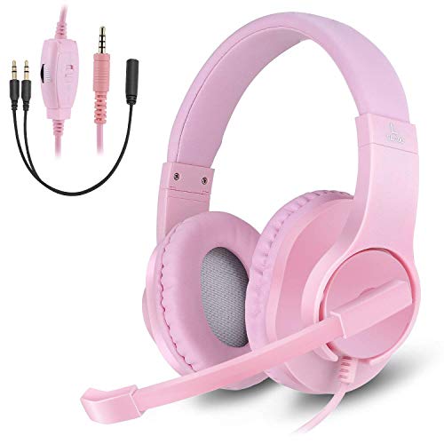 Product Cover Gaming Headset for Xbox One, PS4, Nintendo Switch, DIWUER Bass Surround and Noise Cancelling 3.5mm Over Ear Headphones with Mic for Laptop PC Smartphones