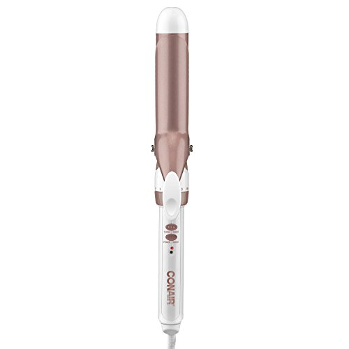 Product Cover Conair Double Ceramic Curling Iron, 1.25 Inch curling Iron, White/Rose Gold