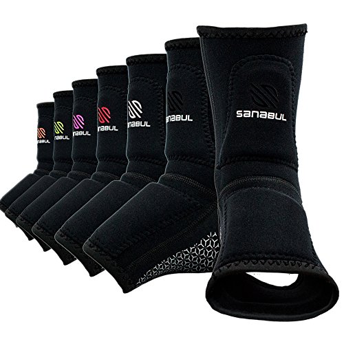 Product Cover Sanabul Essential Striking Gel Ankle Guard for MMA Muay Thai Kick Boxing (Pair) (Black, S/M)
