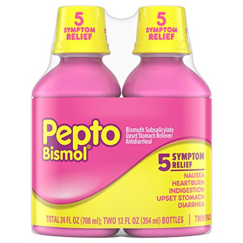 Product Cover Pepto Bismol Liquid, 12 fl oz, 2 Pack, Nausea, Heartburn, Indigestion, Upset Stomach, and Diarrhea Relief, Original Flavor
