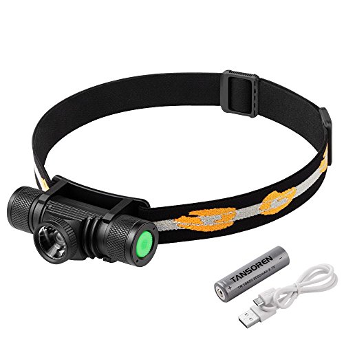 Product Cover TANSOREN LED Headlamp Flashlight Zoom able USB Rechargeable Waterproof with 18650 Rechargeable Battery