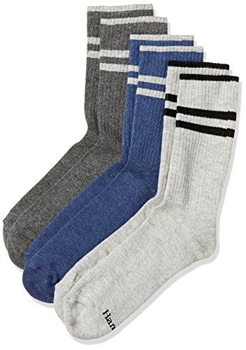 Product Cover Hanes Men's Calf Socks (Pack of 3)(Colors & Print May Vary)