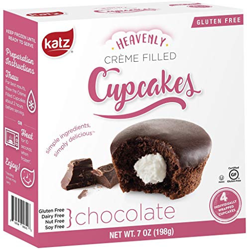 Product Cover Katz Gluten Free Snacks Chocolate Crème Filled Cupcakes | Dairy Free, Nut Free, Soy Free, Gluten Free | Kosher (1 Pack of 4 Crème Cupcakes, 7 Ounce)