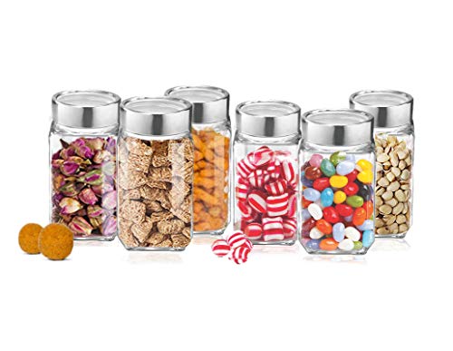 Product Cover Treo Cube Jar 1000ML Storage Container - Transparent , 6 Pcs Glassware