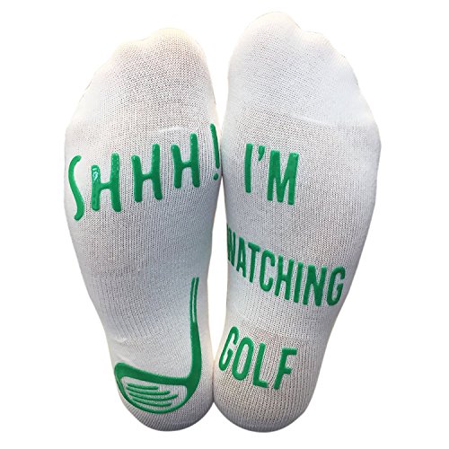 Product Cover Funny Golf Socks 'Shhh, I'm Watching Golf' Ankle/Lounge Socks - Great Gift For a Golfer