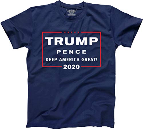 Product Cover GunShowTees Men's Donald Trump President 2020 Keep America Great Shirt, Large, Navy